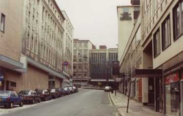 King Street looking towards Angel Street showing (left) rear of C and A Modes Ltd.