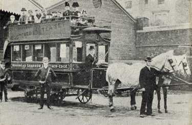 Horse drawn tram at Nether Edge depot