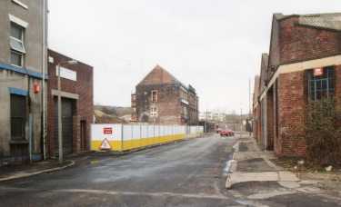 Lancaster Street looking towards (centre) former Neepsend Rolling Mills Ltd., Neepsend Lane being converted to Kelham House offices
