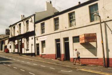The Red House public house, No. 168 Solly Street showing (centre) No. 164 Few Tools Ltd.