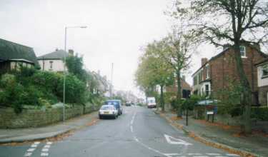 Upper Albert Road at the junction with (left) Lees Hall Road