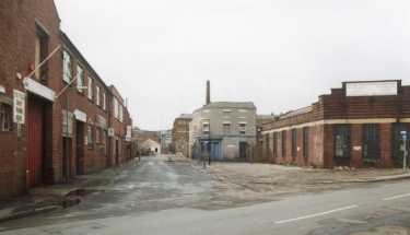 Neepsend Lane showing Recon Engineering Services, Ball Street looking towards Ball Street Bridge and The Cardigan Tavern 