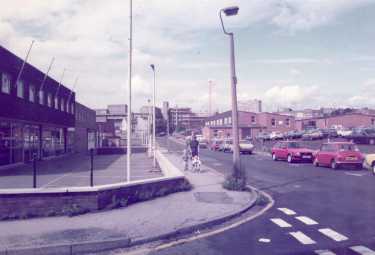 Wellington Street from (bottom left) Trafalgar Street looking towards (centre right) Devonshire Business Park c.1984/1985