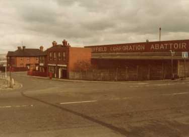 View from (foreground) Cricket Inn Road of Sheffield Corporation Abattoir, Aston Street