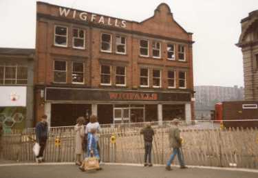 Henry Wigfall and Son Ltd., television dealers, No.11 Fitzalan Square prior to demolition