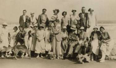 Unidentified group on beach at Torquay, Devon