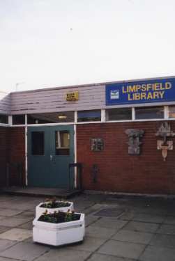 Entrance to Limpsfield Library, Limpsfield Community Middle School, Jenkin Avenue