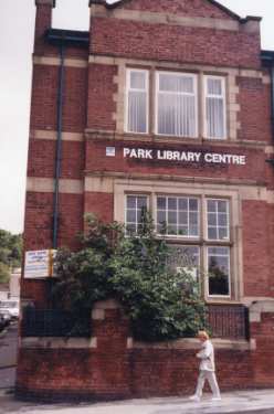 Park Library and old Corporation Swimming Baths, Duke Street at junction (left) of Samson Street