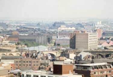 View from Steel City Plaza offices of The Wicker, Attercliffe and Brightside showing (centre) Sheffield Forgemasters and Saville House