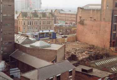 View from Steel City Plaza offices of (centre) West Street and (top centre) Carver Street