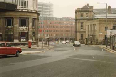 West Street looking towards Church Street showing (left) Holly Street, (centre) Cathedral Court and (right) former Education offices and