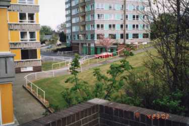 Claywood Flats showing (right) Claywood tower block and (left) Fitzwalter tower block