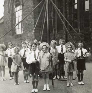 May pole dancing, Anns Road School (latterly Anns Grove Primary School), Anns Road, Heeley, c.1928 - 1939