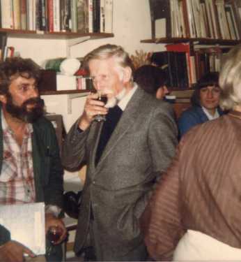 Frank Constantine OBE (1919 - 2014), Director of Sheffield City Art Galleries 1964 - 1982 with (1st left) Paul Waplington, artist
