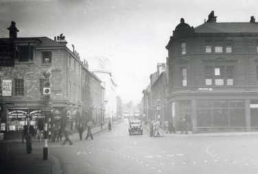Junction of Norfolk Street and Surrey Street showing (left) No. 117 Hibbert Brothers, fine art dealers