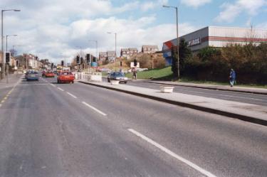 Halifax Road showing (right) Halfords superstore, Unit C, Kilner Way