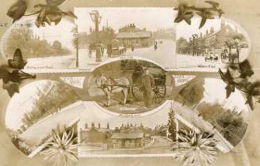 Composite postcard of Pitsmoor showing Burngreave Road, Minna Road, Barnsley Road and the [new] toll bar (top) and old toll bar (bottom)