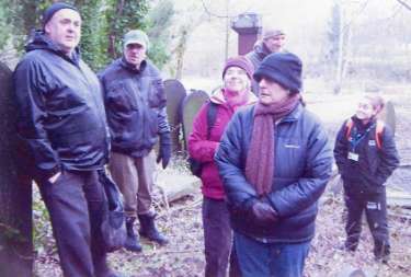 Ron Clayton (1st left) with 'Activity Sheffield' walking group in Wardsend Cemetery