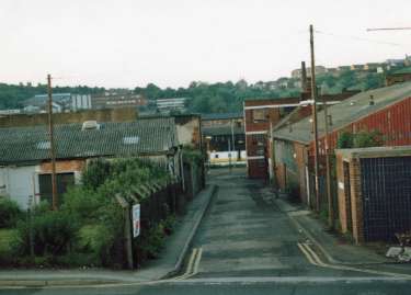Meadow Street at junction with (centre) Sudbury Street