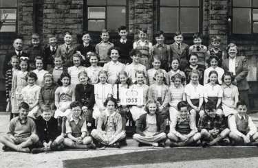 Malin Bridge Junior School, Dykes Lane showing (left) Mr Courage, headteacher