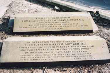 Gravestones of Reverend William Mercer and his wife Emma, St. George C. of E. Church, Brook Hill