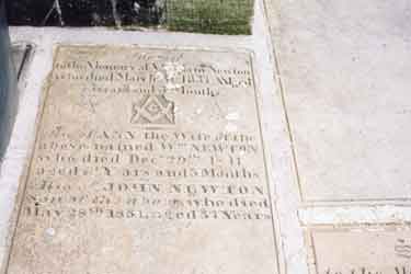 Gravestone of William Newton and family, St. Marie's RC Cathedral, Norfolk Row