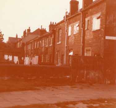 Rear of cottages on Penistone Road adjacent to Parkside Road