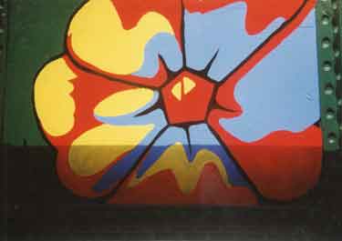 Mural on Hill Bridge, also known as Walkley Lane Bridge, Walkley Lane