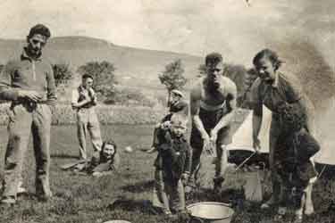 Clayton family camping at Anderby Creek, Lincolnshire