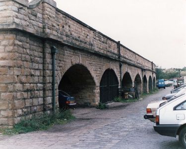 Railway arches on the canal wharf, Canal Basin