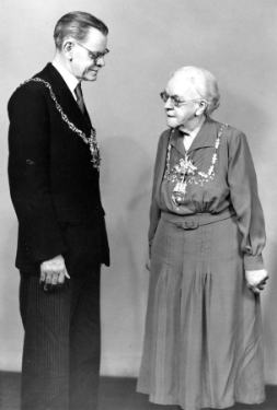 Alderman Dr John Henry Bingham, Lord Mayor, 1954-1955 and Mrs Bingham, Lady Mayoress