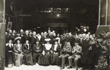 Unidentified group visiting Hadfields Ltd.