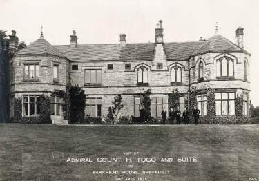 Visit of Admiral Count Togo [Togo Heihachiro] (1848-1934)] and suite to Parkhead House (home of Sir Robert Hadfield), SheffieldSheffield