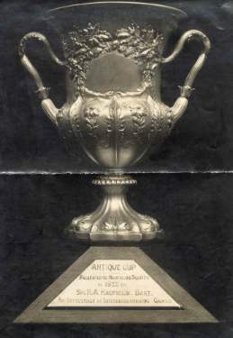 Antique Cup presented to Hadfields Sports in 1922 by Sir Robert Hadfield Bart. for excellence in interdepartmental games