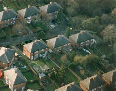 Aerial view of Thorpe House Rise, Lees Hall Road and Thorpe House Avenue, Norton Lees