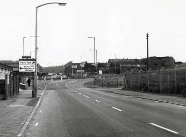 Cricket Inn Road looking towards junction with (centre left) Woodbourn Road and (centre right) Manor Way