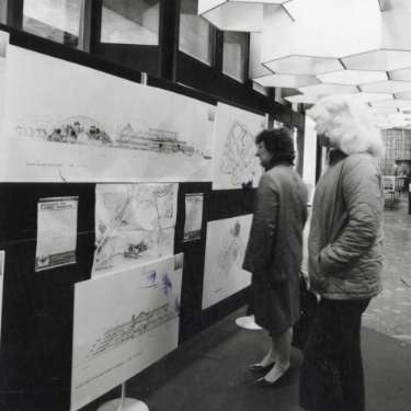 Planning exhibition, Rates Hall, Town Hall Extension (known as the Egg Box (Eggbox)), Norfolk Street