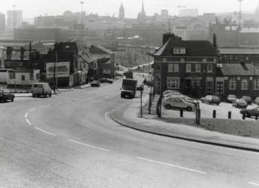 Broad Street looking towards Park Square showing (right) No. 67 The Old Blue Ball public house