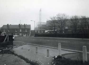 Leppings Lane showing Hillsborough football ground