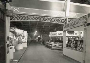 Exhibition stand, probably at the British Industries Fair, London, for 'Wardonia' razor blades and cutlery, Thomas Ward and Sons Ltd., cutlery manufacturers, Wardonia Works