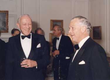 Sir John Osborn (1922 - 2015) MP (right): unidentified event [possibly at the Cutlers Hall]