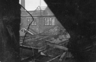 Fire damage, (Lee of Sheffield Ltd.) Arthur Lee and Sons Ltd., steel manufacturers, Crown Steel and Wire Works, Bessemer Road and Faraday Road 