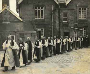 Clergy [at the opening of the Diocesan Conference Centre, Whirlow Grange (later known as the Whirlow Spirituality Centre), 1953]