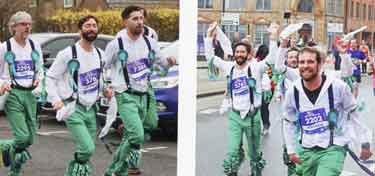 Sheffield City Morris celebrating their 50th anniversary by participating in the Sheffield Half Marathon, [2025]