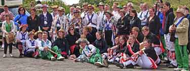 Sheffield City Morris dancers and guest teams, Monsal Head, Derbyshire