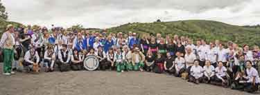 Sheffield City Morris dancers and guest teams, Monsal Head, Derbyshire