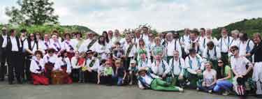 Sheffield City Morris dancers and guest teams, Monsal Head, Derbyshire