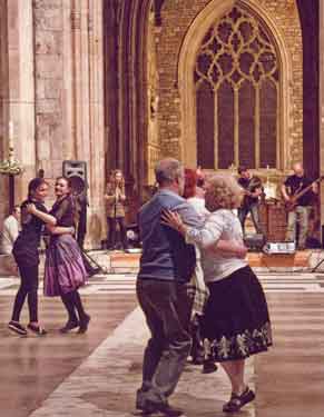 Dancers in unidentified church