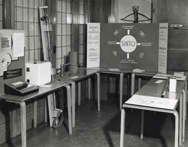 Display by SINTO (Sheffield Interchange Organisation) at the 'Atoms for Peace' exhibition, Weston Park Museum