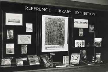 Collecting, an exhibition of books, display window, Reference Library, Central Library, Surrey Street